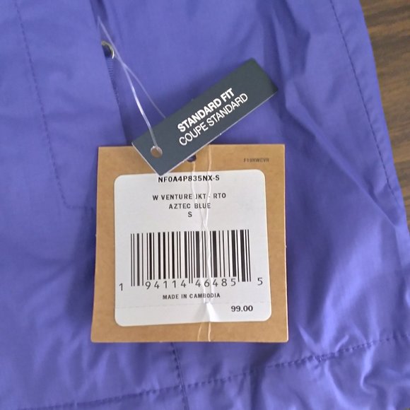 🆕 The North Face Women's Venture Rain Jacket, Small - Aztec Blue, Authentic - Picture 3 of 6